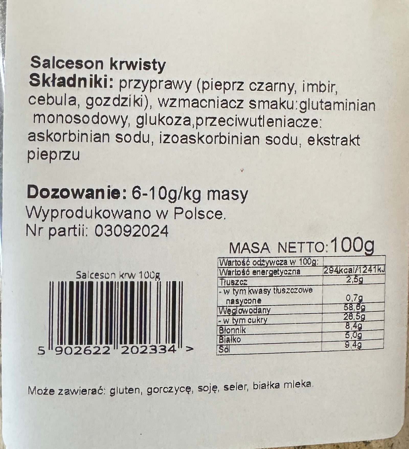 koncentrat salceson krwisty